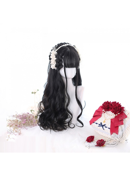 Natural Big Wave Curly Black Fluffy Long Curly Wig Classic Lolita Wigs