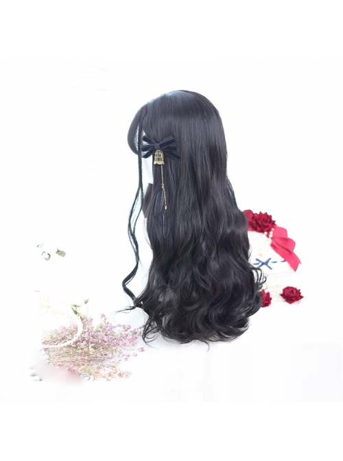 Natural Big Wave Curly Black Fluffy Long Curly Wig Classic Lolita Wigs