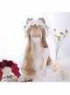 Linen Color Long Natural Big Wave Curly Wig Classic Lolita Wigs