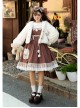 Winter Day Warm Bear Series Winter Thicken Fluffy Cute Sweet Lolita Bear Ears Hooded Apricot Short Coat