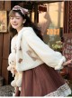 Winter Day Warm Bear Series Winter Thicken Fluffy Cute Sweet Lolita Bear Ears Hooded Apricot Short Coat