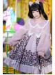 Stars Cat Series OP Ruffle Doll Collar Winter Leopard Plush Warm Sweet Lolita Long Sleeve Dress Set