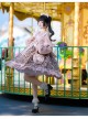 Stars Cat Series OP Ruffle Doll Collar Winter Leopard Plush Warm Sweet Lolita Long Sleeve Dress Set