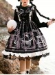 Lost Dreams Series JSK Bowknot Retro Printing Darkness Gothic Lolita Sling Dress