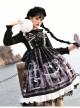 Lost Dreams Series JSK Bowknot Retro Printing Darkness Gothic Lolita Sling Dress