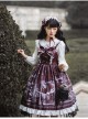 Lost Dreams Series JSK Bowknot Retro Printing Darkness Gothic Lolita Sling Dress