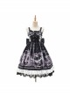 Lost Dreams Series JSK Bowknot Retro Printing Darkness Gothic Lolita Sling Dress