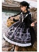 Lost Dreams Series JSK Bowknot Retro Printing Darkness Gothic Lolita Sling Dress