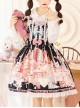 Cats Tea Party Series SK Bowknot Cute Printing Sweet Lolita Back Straps Skirt