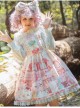 Cats Tea Party Series SK Bowknot Cute Printing Sweet Lolita Back Straps Skirt