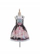 Cats Tea Party Series SK Bowknot Cute Printing Sweet Lolita Back Straps Skirt