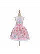 Cats Tea Party Series SK Bowknot Cute Printing Sweet Lolita Back Straps Skirt