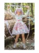 Cats Tea Party Series SK Bowknot Cute Printing Sweet Lolita Back Straps Skirt