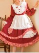 Strawberry Bear Series OP Embroidery Doll Collar Ruffle Hem Sweet Lolita Long Sleeve Dress