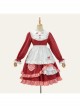 Strawberry Bear Series OP Embroidery Doll Collar Ruffle Hem Sweet Lolita Long Sleeve Dress