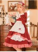 Strawberry Bear Series OP Embroidery Doll Collar Ruffle Hem Sweet Lolita Long Sleeve Dress