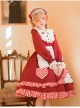 Strawberry Bear Series OP Embroidery Doll Collar Ruffle Hem Sweet Lolita Long Sleeve Dress