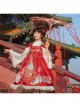 Morning Dew Series JSK Weaving Gold Craft Chinese Style Retro Gorgeous Printing Classic Lolita Sling Dress