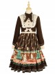 Christmas Story Series OP Christmas Printing Sweet Lolita Winter Brown Long Sleeve Dress