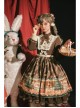 Christmas Story Series OP Christmas Printing Sweet Lolita Winter Brown Long Sleeve Dress