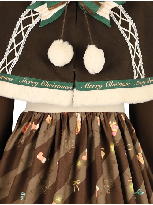 Christmas Story Series Warm Short Plush Sweet Lolita Winter Hooded Cloak