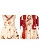 Chinese New Year Style Cute Tigers Printing JSK Sweet Lolita Winter Red Sleeveless Dress Short Coat Set