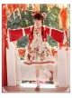 Chinese New Year Style Cute Tigers Printing JSK Sweet Lolita Winter Red Sleeveless Dress Short Coat Set