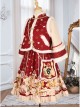 Cute Tigers Printing SK Chinese New Year Style Sweet Lolita Winter Red Skirt Top Vest Full Set