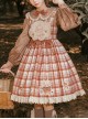 Mushroom Raccoon Series JSK Retro Pastoral Style Sweet Lolita Brown Sling Dress Shirt Set