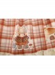 Mushroom Raccoon Series JSK Retro Pastoral Style Sweet Lolita Brown Sling Dress Shirt Set