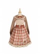 Mushroom Raccoon Series JSK Retro Pastoral Style Sweet Lolita Brown Sling Dress Shirt Set