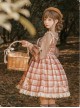 Mushroom Raccoon Series JSK Retro Pastoral Style Sweet Lolita Brown Sling Dress Shirt Set