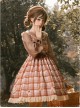 Mushroom Raccoon Series JSK Retro Pastoral Style Sweet Lolita Brown Sling Dress Shirt Set