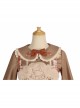 Mushroom Raccoon Series JSK Retro Pastoral Style Sweet Lolita Brown Sling Dress Shirt Set