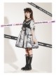 Little Tengu Series OP Doll Collar Printing Black Cute Gothic Lolita Short Sleeve Dress