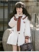 Bear Park Series Autumn Winter Retro College Style School Lolita Beige Mid-length Woolen Coat