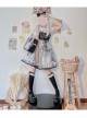 Little Tengu Series JSK Black Printing Tulle Hem Black Cute Punk Street Gothic Lolita Sling Dress