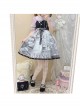 Little Tengu Series JSK Black Printing Tulle Hem Black Cute Punk Street Gothic Lolita Sling Dress