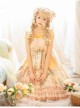 Afternoon Sweet Tea Series JSK Wave Dot Tulle Hem Cute Printing Sweet Lolita Yellow Sling Dress Short Sleeve Shirt Set