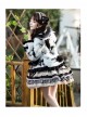 Black Face Sheep Series Bowknot Black White Plush Cute Sweet Lolita Short Hooded Coat