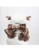 Christmas Autumn Winter Bowknot Sweet Lolita White Plush Elk Antler Bucket Hat