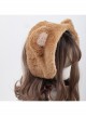 Autumn Winter Cute Bear Ears Windproof Warm Sweet Lolita Brown Plush Earmuffs