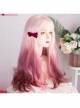 Romance Leaked Series Rose Purple Long Curly Three Color Gradient Wig Sweet Lolita Wigs