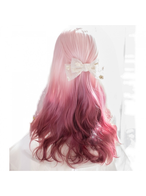 Romance Leaked Series Rose Purple Long Curly Three Color Gradient Wig Sweet Lolita Wigs