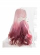 Romance Leaked Series Rose Purple Long Curly Three Color Gradient Wig Sweet Lolita Wigs