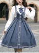 Book Of Lies Series JSK Blue Concise Elegant Classic Lolita Sling Dress