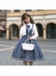 Book Of Lies Series JSK Blue Concise Elegant Classic Lolita Sling Dress