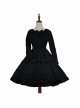 Girl Nelly Series OP Pure Color Cotton Jacquard Elegant Sweet Lolita Long Sleeve Dress