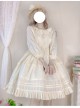 Girl Nelly Series OP Pure Color Cotton Jacquard Elegant Sweet Lolita Long Sleeve Dress