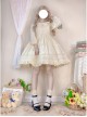 Girl Nelly Series OP Pure Color Cotton Jacquard Elegant Sweet Lolita Long Sleeve Dress